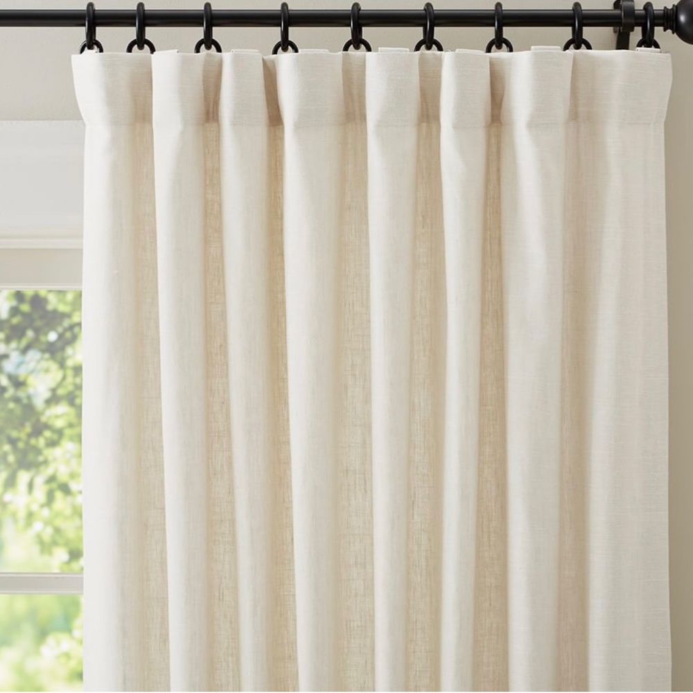 POTTERY BARN CUSTOM EMERY LINEN CURTAIN, IVORY. 156 x 160 - Picture 6 of 6